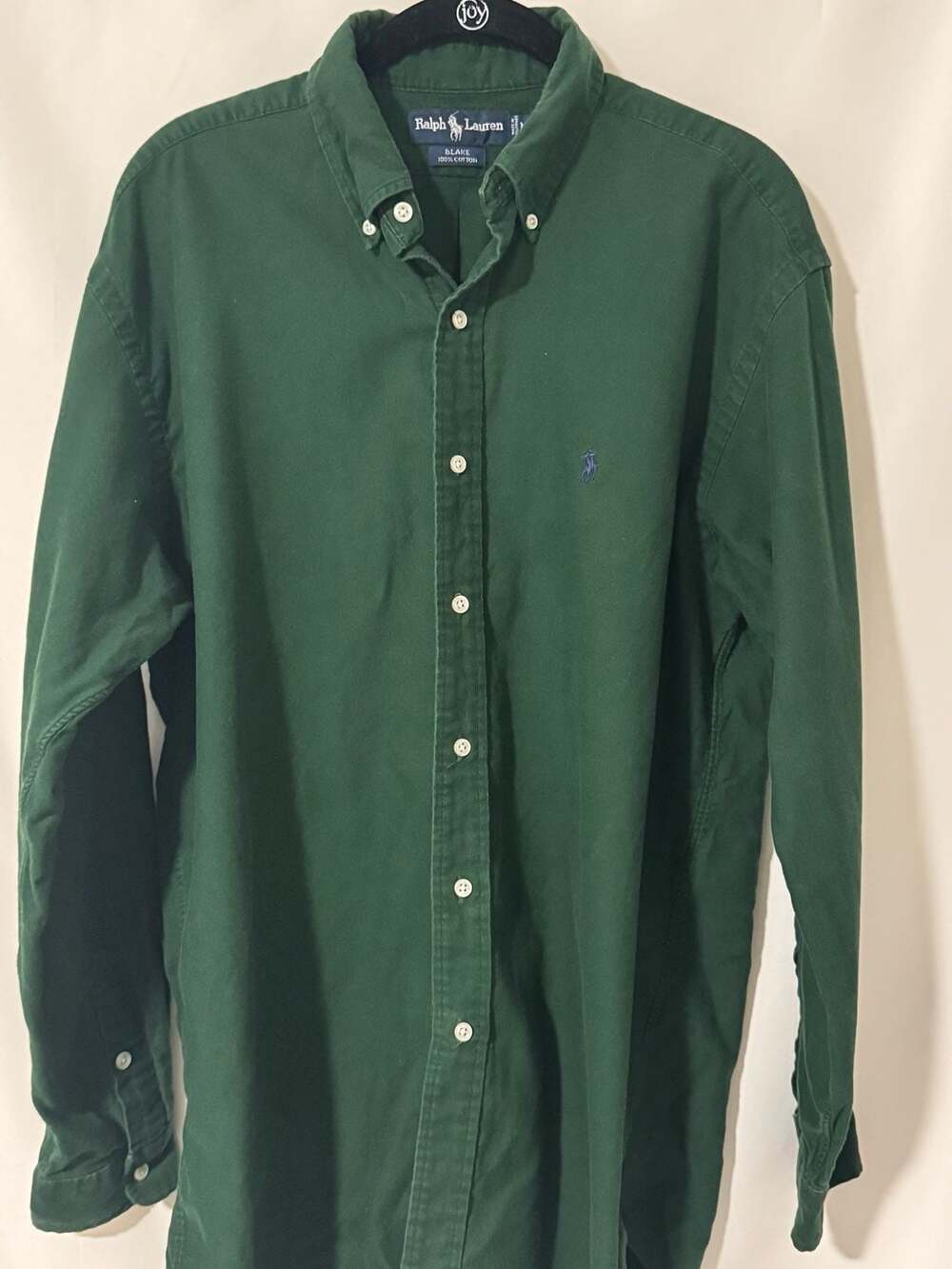 Ralph Lauren Green Long Sleeve Button Down Blake Light Corduroy Medium